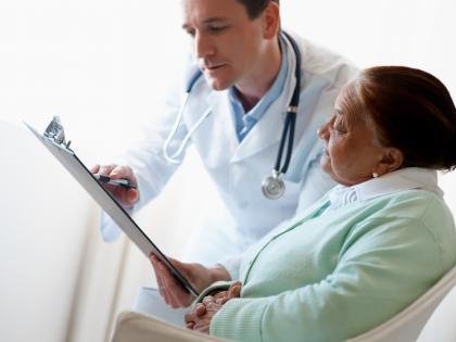 Doctor with patient